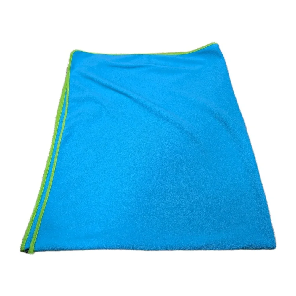 Vintage Tinkerbell Fleece Blanket Throw 60 X 50 Disney Blue Green Trim  LARGE